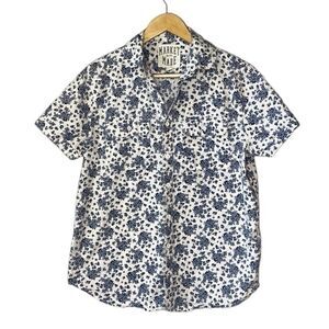 Market Made Cottagecore Cotton Blouse Blue & White Flower